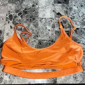 sparkly orange bathing suit top